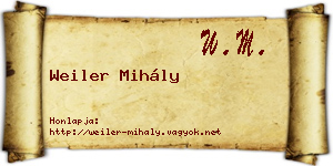Weiler Mihály névjegykártya